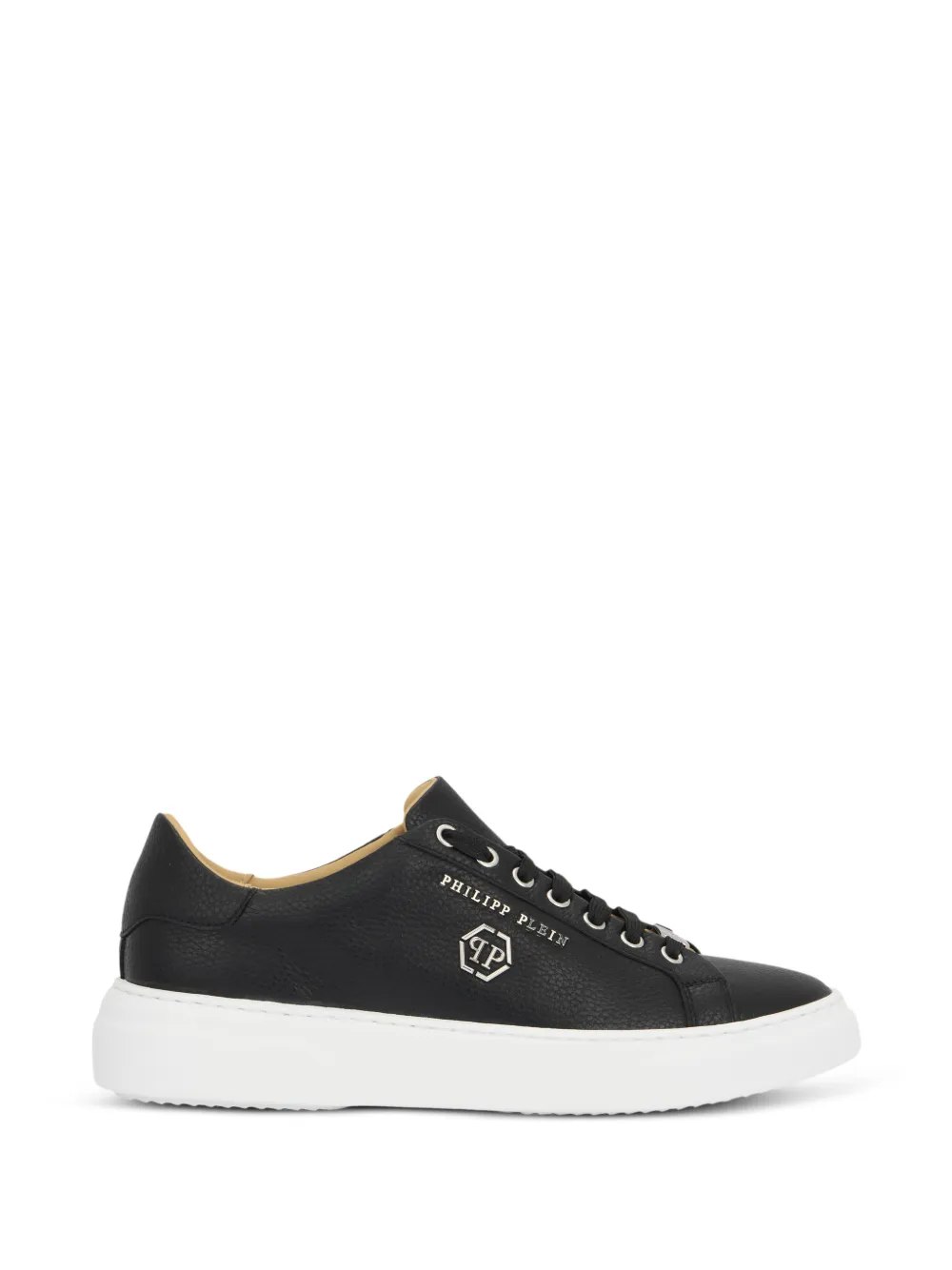 Philipp Plein Hexagon leren low-top sneakers – Zwart (UAFSUSC1085PLE010N)