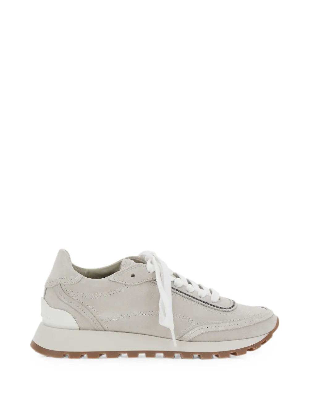 Brunello Cucinelli Sneakers met vlakken en monili afwerking – Beige (MZSFG3318C9593)